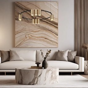 Lustră pe cablu GENESIS 10xGU10/8W/230V auriu