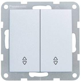 Intrerupator dublu cap scara 10A, IP20, Argintiu, Panasonic Karre Plus 55