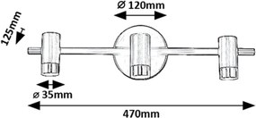 Aplica de perete pentru baie, Protectie IP44 Kadir 3L