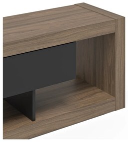 Comodă TV negru-maro cu aspect de lemn de nuc 175x52 cm Nara – TemaHome