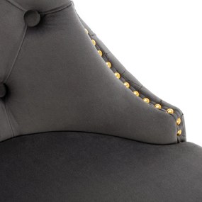 Set de 4 scaune de sufragerie tapițate în catifea, Gri | Aosom Romania