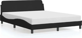 vidaXL Cadru de pat, Dover, negru, 160x200 cm, catifea