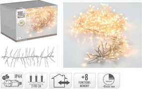 Ghirlandă LED de exterior pentru Crăciun 3000xLED/230V/8 funcții 24,8 m IP44 alb cald
