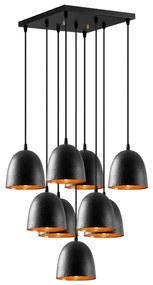 Lustră pe cablu TATTOO 9xE27/40W/230V neagră