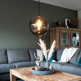 Lampă suspendată Art Deco gri 35 cm - Pallon