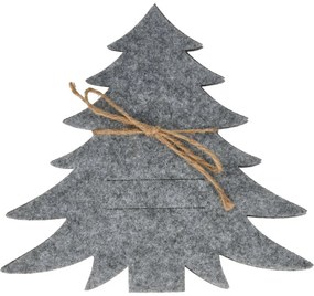Buzunar pentru tacâmuri X-Mas Tree gri, set de 4bucăți