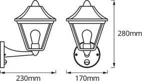Osram - Lampă de perete pentru exterior cu senzor TRADITION UP 1xE27/60W/230V IP44