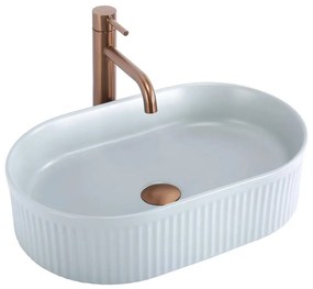 Lavoar pe blat Rea Vanda oval 49 cm Baby Blue albastru mat