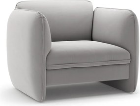 Fotoliu gri deschis cu tapițerie din catifea Georgia – Micadoni