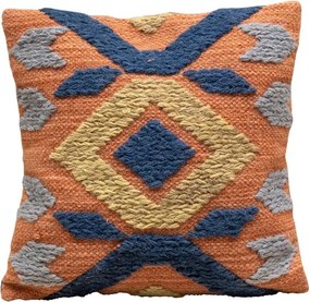 Pernă Kilim abastru portocaliu 40x40 cm