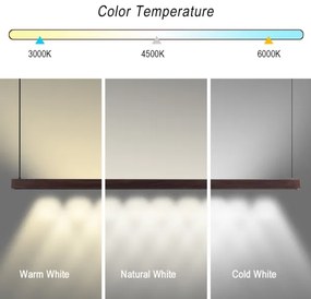 Immax NEO 07301L-LED Lustră suspendată reglabilă pe cablu MADEIRA, 33W/230V, Wi‑Fi Tuya, 152 cm, nuc