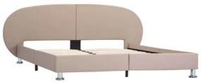 285422 vidaXL Cadru de pat, cappuccino, 120 x 200 cm, piele ecologică