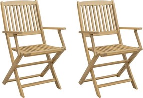 vidaXL Scaune grădină pliante 2 buc. 54x61x88 cm lemn masiv acacia