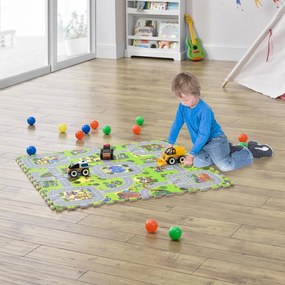 Covor de joacă sub formă de puzzle din 9 piese - strada