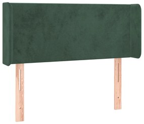 3118527 vidaXL Tăblie pat cu aripioare verde închis 93x16x78/88 cm catifea