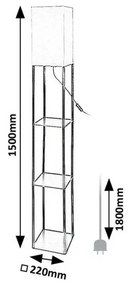 Lampă de podea din metal Rabalux 74191 Bronn, negru