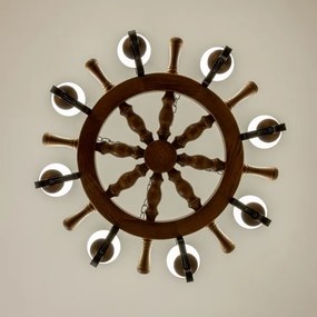 Brilagi - Candelabru pe lanț TIMONA 8xE14/40W/230V Ø70 cm fag/nuc