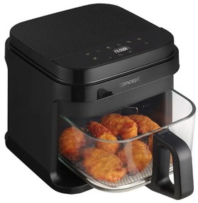 Friteuză cu aer cald Concept FR5500 GLASS & FAST 5,5 l 1200W/230V negru