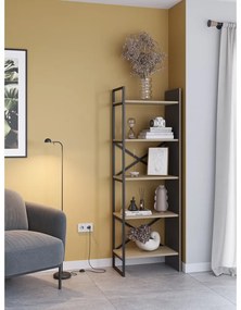 Bibliotecă în culoare naturală cu aspect de lemn de stejar 58x175 cm Ara – Marckeric