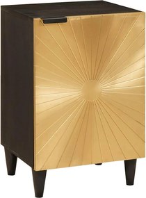 vidaXL Dulap de Baie Negru și Aur 38 x 33 x 58 cm Lemn de mango solid