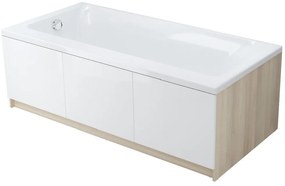 Cada baie incastrata Cersanit Smart, 170 x 80 cm, orientare dreapta, alb lucios 1700x800 mm, Dreapta