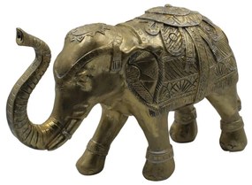 Decorațiune Feng-Shui, elefant auriu, 35x21.5x13 cm