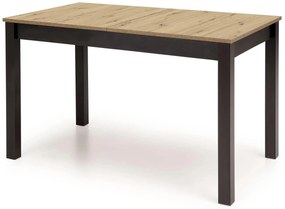 Masă de sufragerie extensibilă Tentempies (stejar artisan + negru) (pentru 4-6 persoane). 1116983