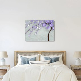 Tablou pe sticlă - ploaie violetă (70x50 cm)