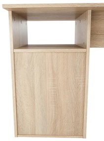 Masă PC de colţ, stejar sonoma/albă, MAURUS NEW MA11