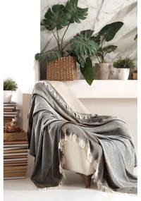 Cuvertură neagră/bej 170x210 cm Etnik – Mijolnir