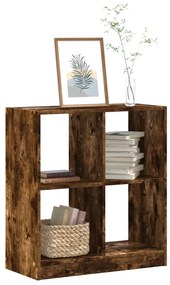 vidaXL Bibliotecă, stejar afumat, 68,5x32x75 cm, lemn prelucrat