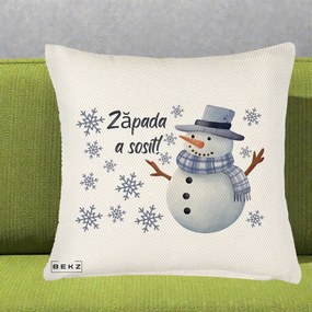 Perna Decorativa Zapada a Sosit Om de Zapada, 40x40 cm, Crem Reliefat, Husa Detasabila, Perna Inclusa, BEKZ®