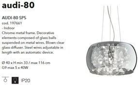 Lustra moderna AUDI-80 SP5 FUME' diam.40cm 197661