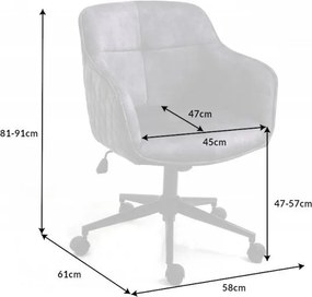 Scaun de birou elegant Euphoria, catifea gri inchis