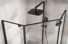 Cabina de dus Diamond negru mat 100x100 cm