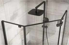 Cabina de dus Diamond negru mat 100x100 cm