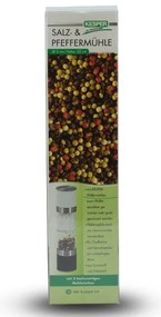 Rasnita pentru sare si piper Kesper 13696, 22 cm, Otel inoxidabil, Mecanism ceramic, Alb/Negru