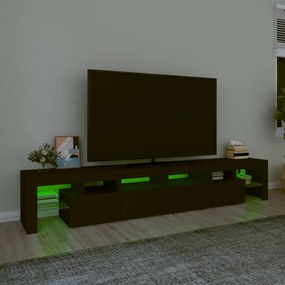 Comoda TV cu lumini LED, negru, 230x36,5x40 cm 1, Negru, 230 x 36.5 x 40 cm