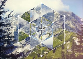 Tablou pe sticlă - Model geometric (70x50 cm)