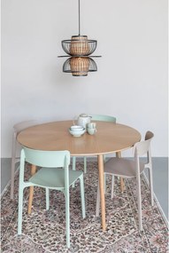 Masă de dining rotundă cu blat cu aspect de lemn de stejar ø 100 cm Fabio – White Label