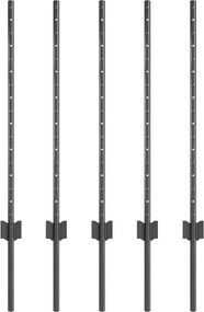 vidaXL Stâlp de gard. 5 pcs Gri 80 cm Oțel