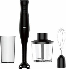 Blender si tocator 3in1 Rosberg R51112OC, 350 W, 0,7 L, 2 viteze, Tel, Negru