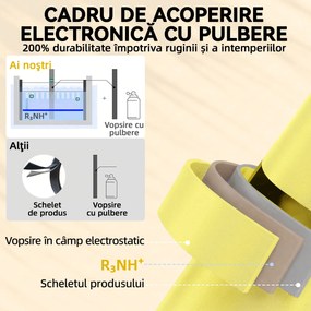 Outsunny Set Bistro, Masă și Scaune Pliabile pentru 2, Grădină, Galben. | Aosom Romania