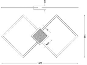 Plafoniera LED design modern HEX 100x56cm