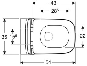 Set vas wc suspendat rimless cu capac soft close Geberit Smyle Square, rezervor incastrat si clapeta alba