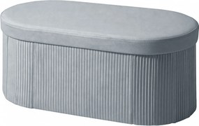 HOMCOM Taburet Pliabil cu Spațiu de Depozitare, Bancă Modernă Tapițată cu Catifea, Suport pentru Picioare cu Compartiment de 72L pentru Living și Dormitor, 76x38x35 cm, Gri Închis | Aosom Romania