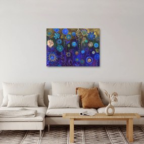 Tablou - Flori albastru închis (70x50 cm)