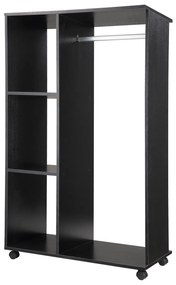 Dulap HOMCOM pentru haine Dulap de depozitare mobil din panouri de particule negru | Aosom Romania