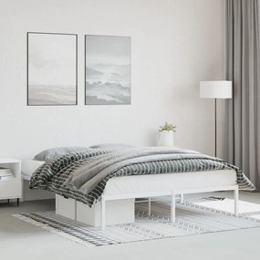 vidaXL Cadru pat metalic, alb, 160x200 cm