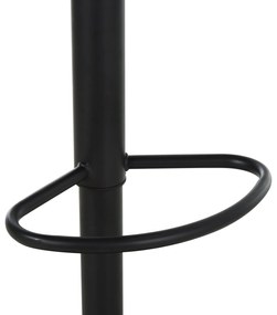 HOMCOM Set de 2 Scaune de Bar Moderne Scaun Pivotant Spatar Reglabil pe Inaltime din Lemn Metal 5 Roti Pivotante Robuste Negru